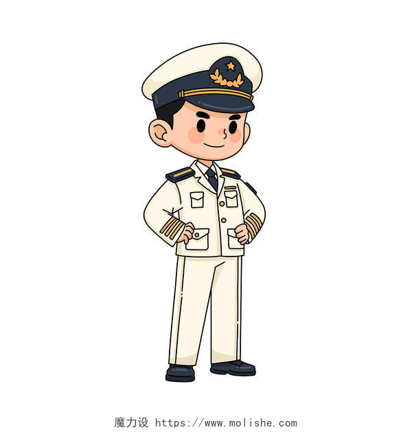 中国海军军人卡通职业人物插画